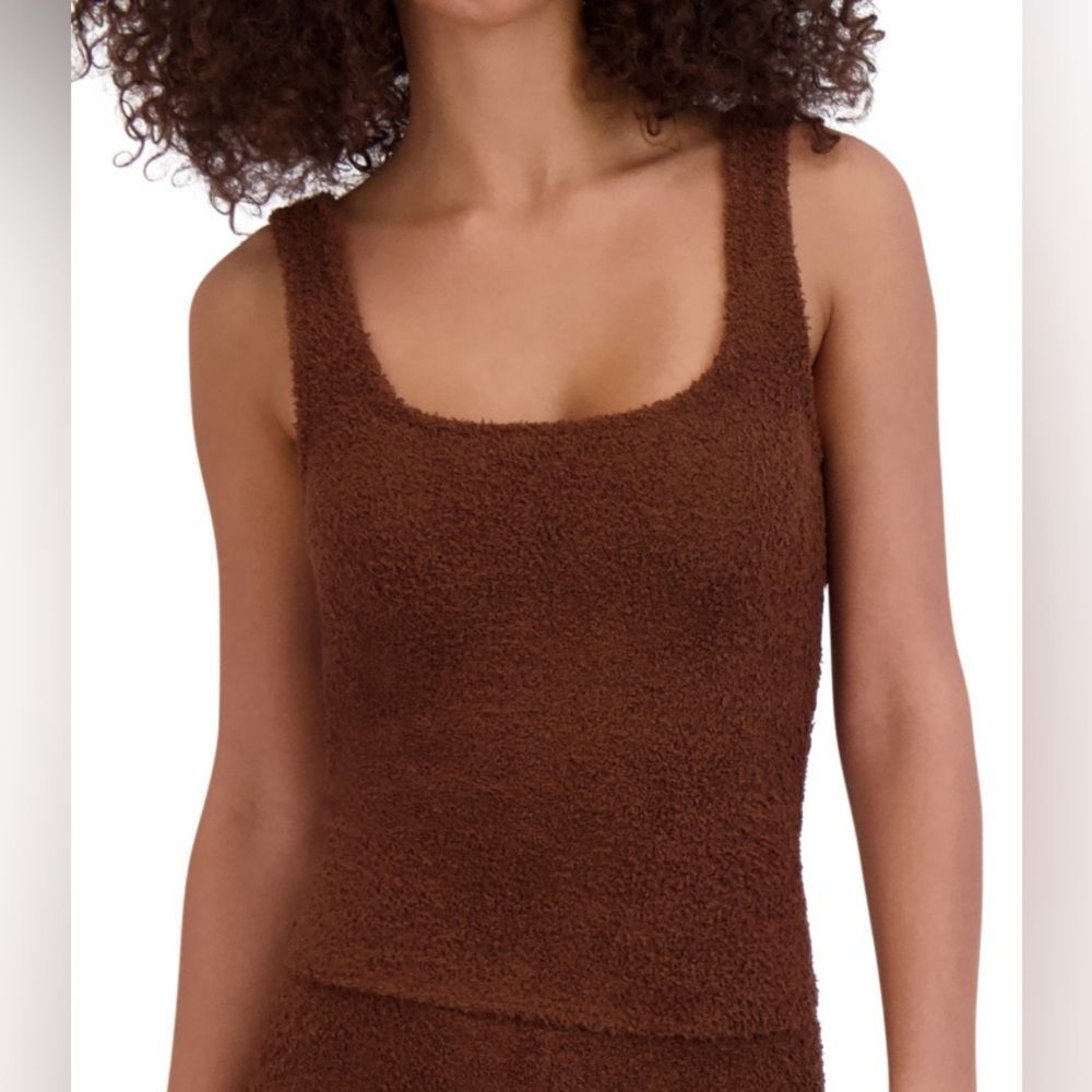NWT Steve Madden Fuzzy Brown Tank Top sz L